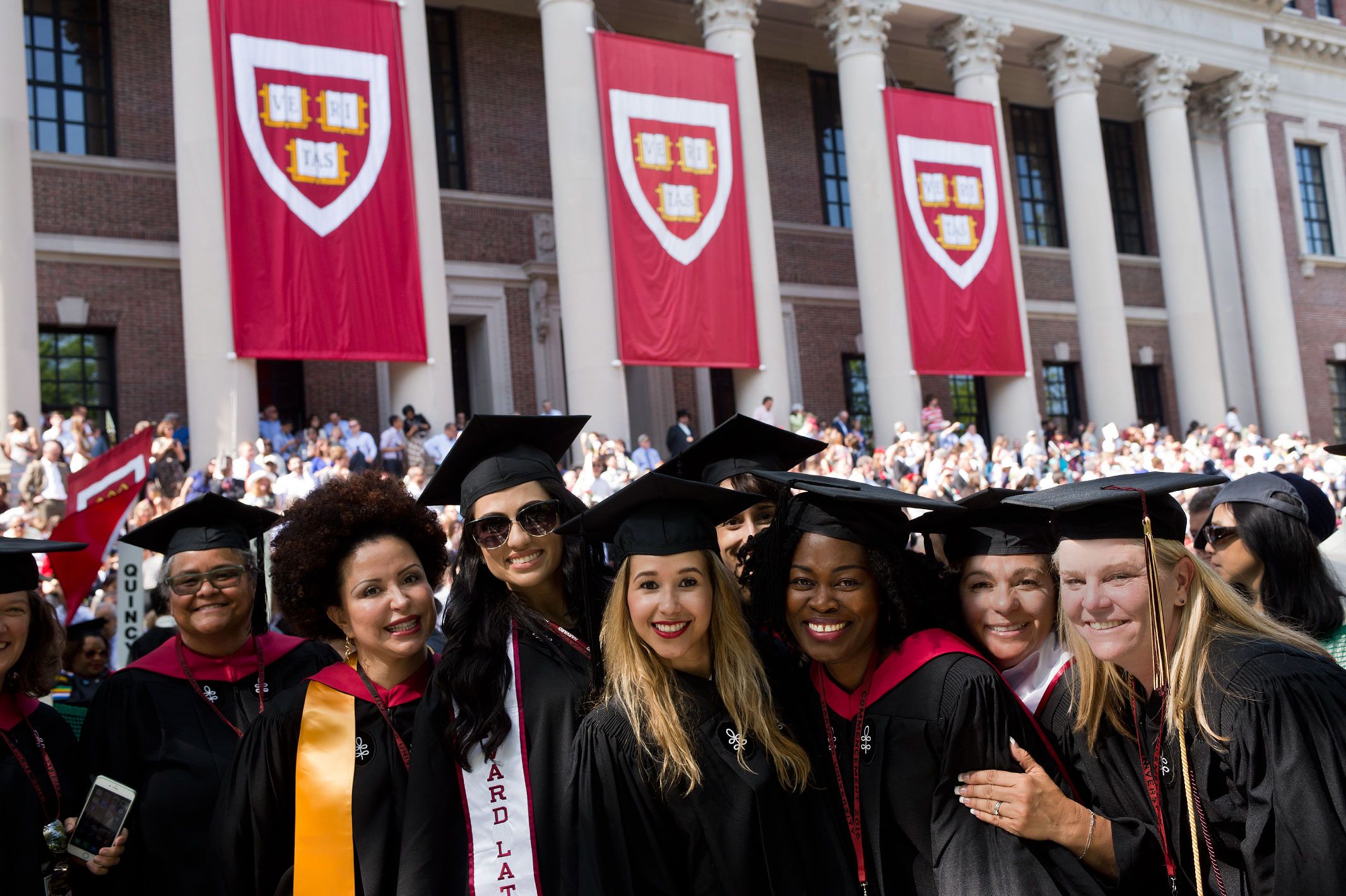 Students at a Harvard graduation ceremony